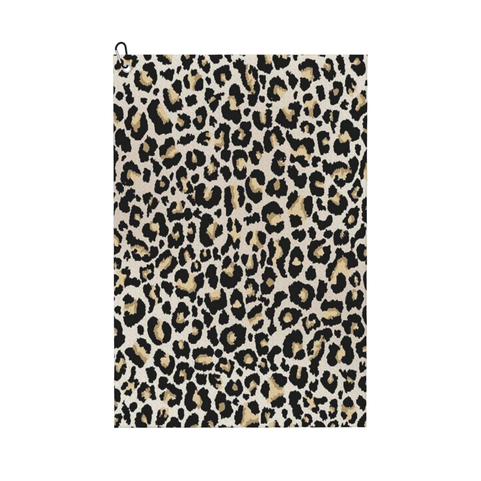 Oudrspo Leopard Skin Pattern Wildlife Abstract Design Golf Towel, Waffle Weave Sports Towel with Clip for Golf Course Daily Use