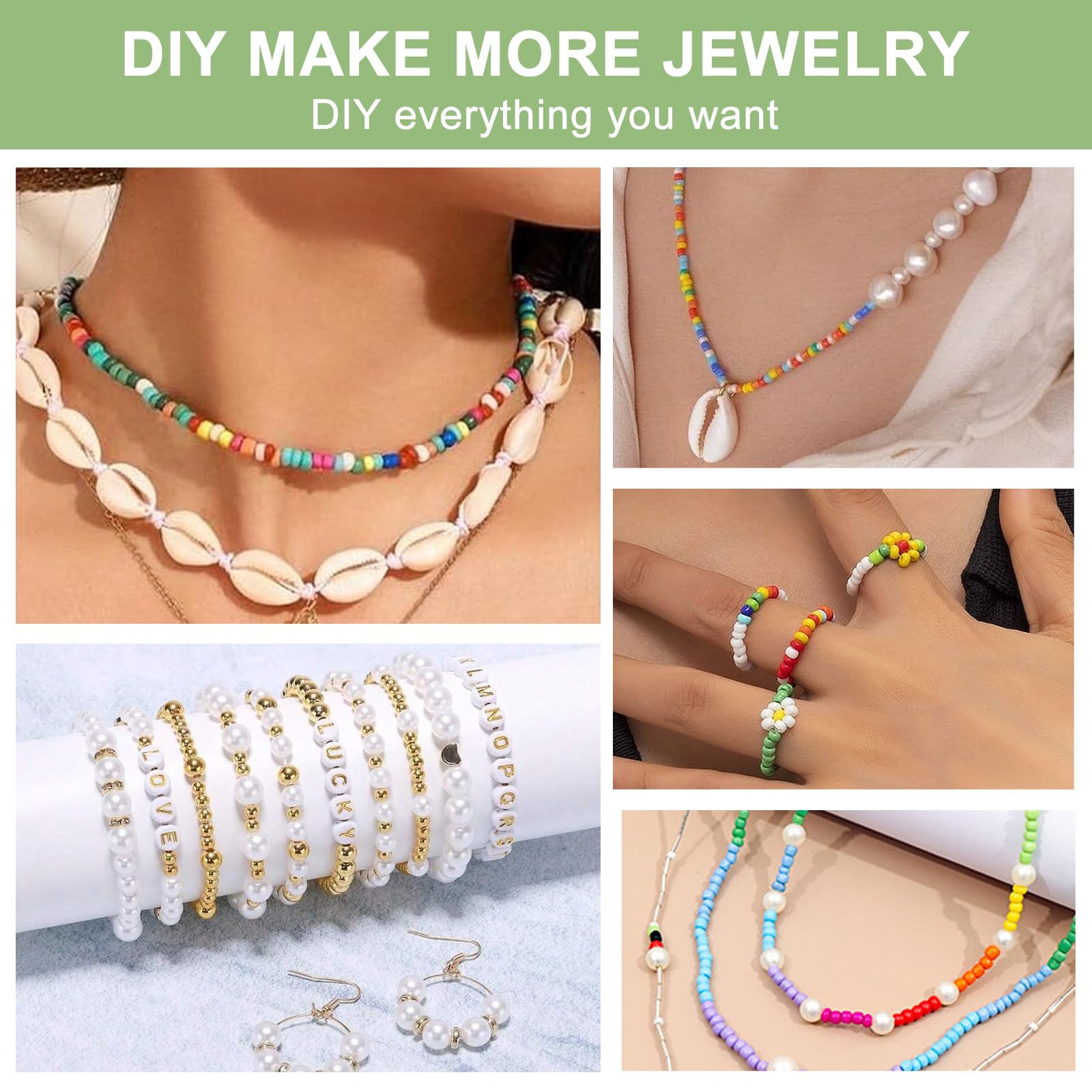 Kit Bracelet Perle Lot De 1680 Perles De Rocaille De 6 Mm 24 Couleurs Pour Bracelet, Kit De Fabrication De Bijoux Pour Adulte, Fille, Collier, Bague, Pendentif Perle Enfant 3 Ans