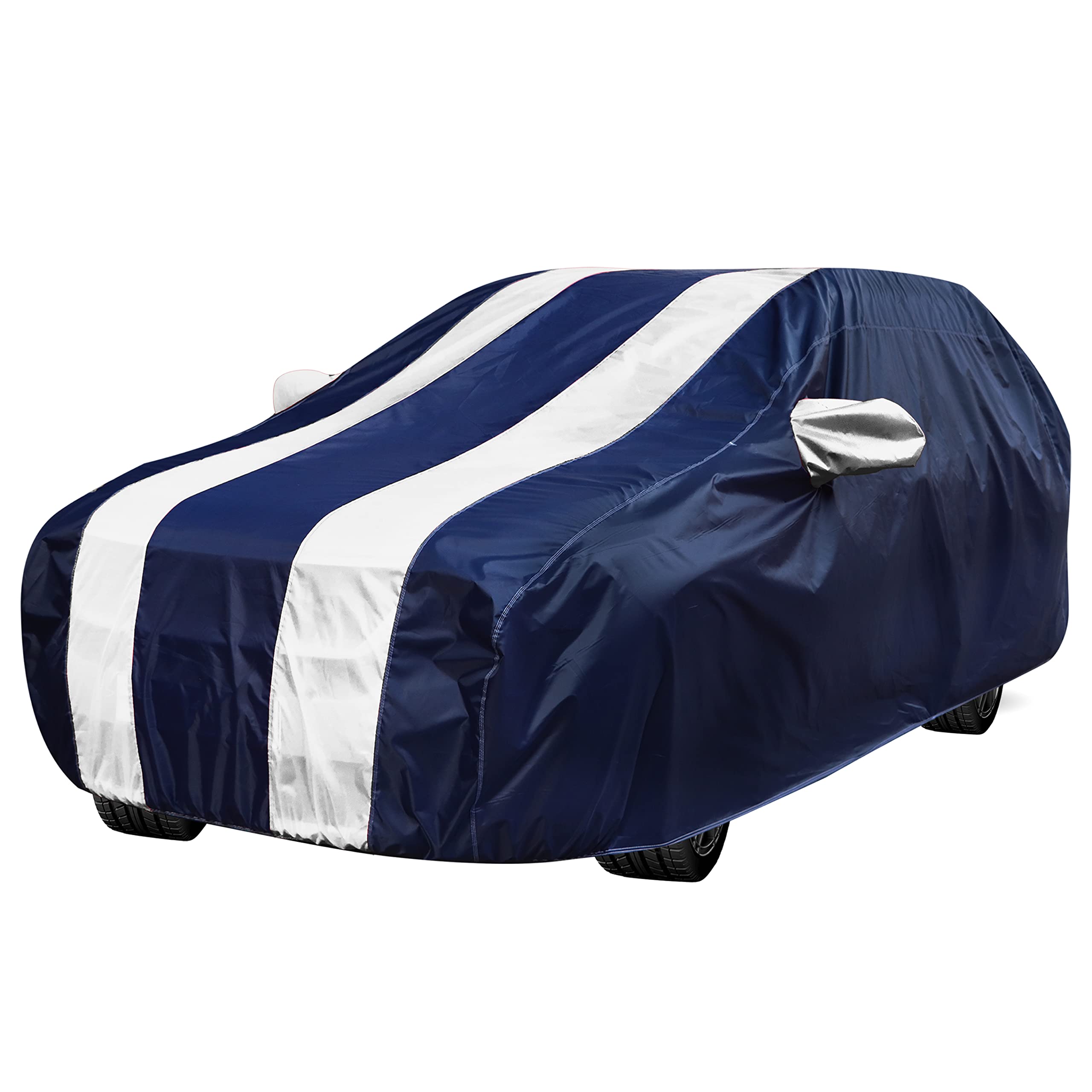 Auto Hub Jeep Compass Car Cover Waterproof/Jeep Compass Cover Waterproof/Jeep Compass Car Cover/Car Cover Jeep Compass Waterproof/Jeep Compass Cover/Car Cover Jeep Compass (Navy, White Look)