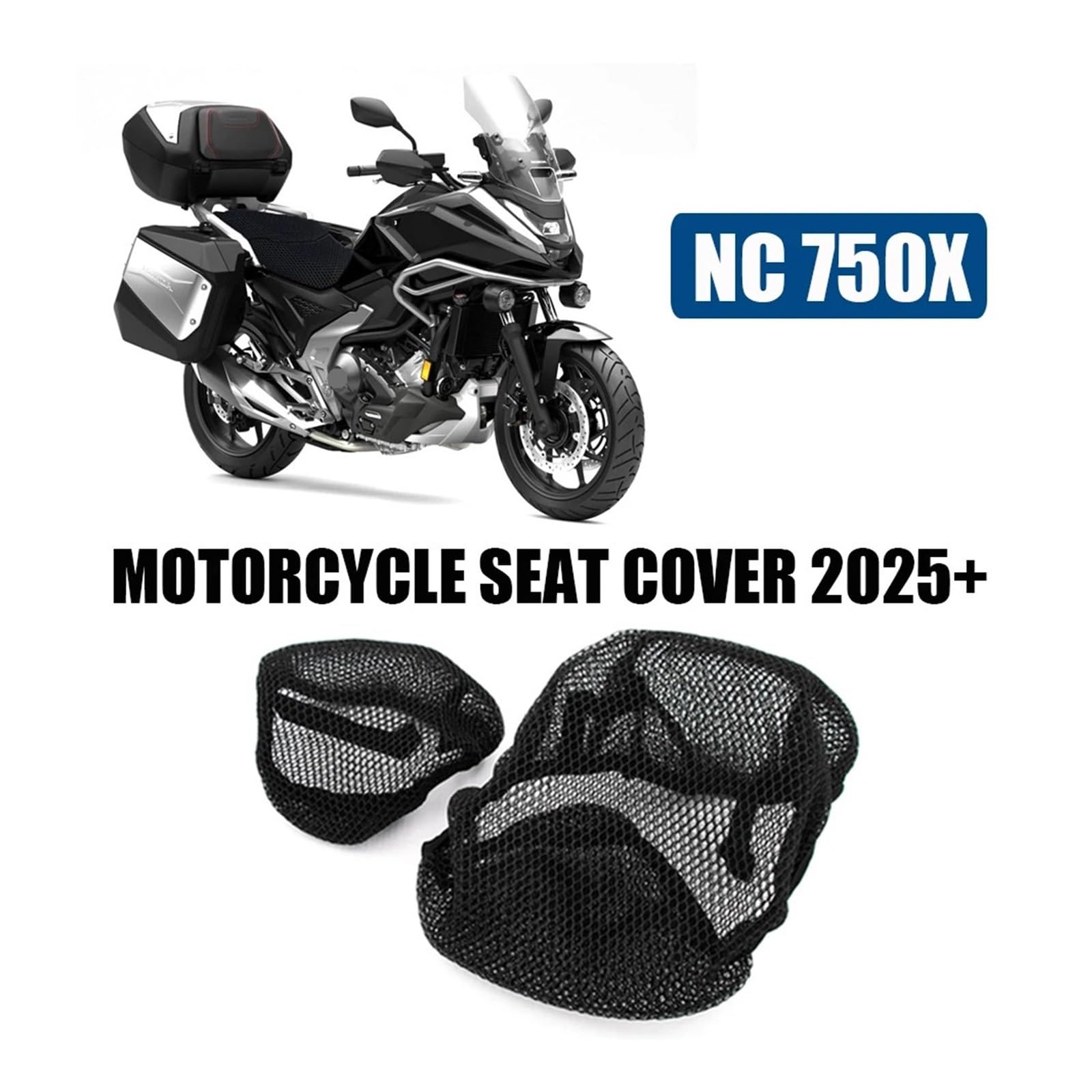 Motociclo Coprisedile Cuscino Per Hond&a NC 750X Coprisedile Per Moto Antiscivolo NC750X Maglia A Nido D'ape 3D Proteggi Cuscini NC750 X Sella In Tessuto Di Nylon 2025+