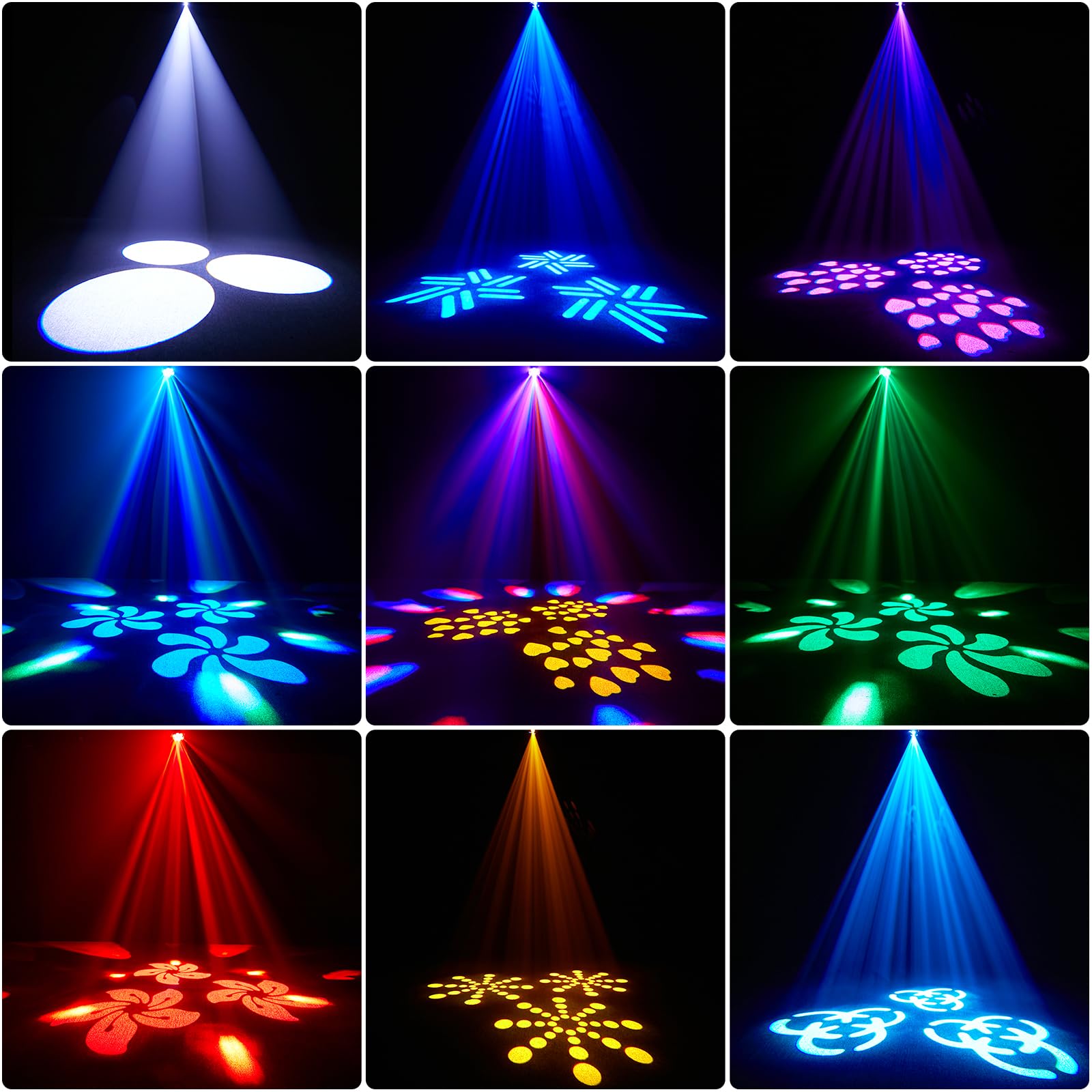 150W Teste mobili LED 6 Bee Eye Luci Discoteca Prisma Effetto Luce Illuminazione Palcoscenico RGBW Stroboscopica con 8 Gobos per Feste Bar Club Matrimoni Chiesa Live Band