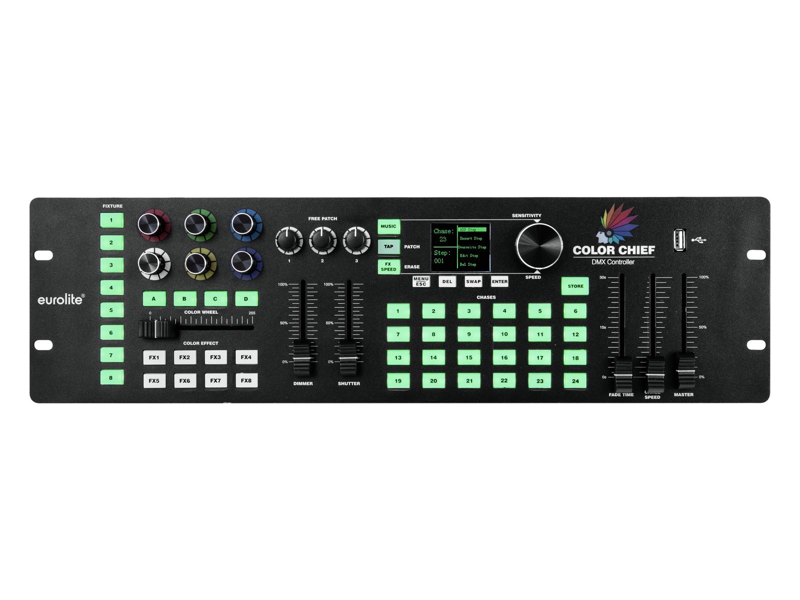 Eurolite DMX LED Color Chief Controller | DMX-Lichtpult mit innovativer Steuerung für LED-Scheinwerfer