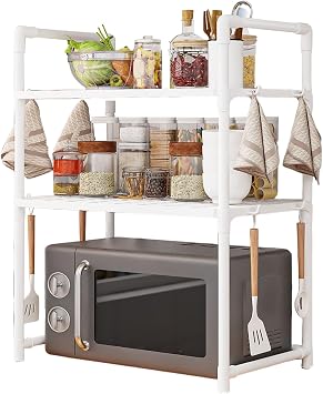 Microwave Oven Rack Microwave Oven Stand with Hooks