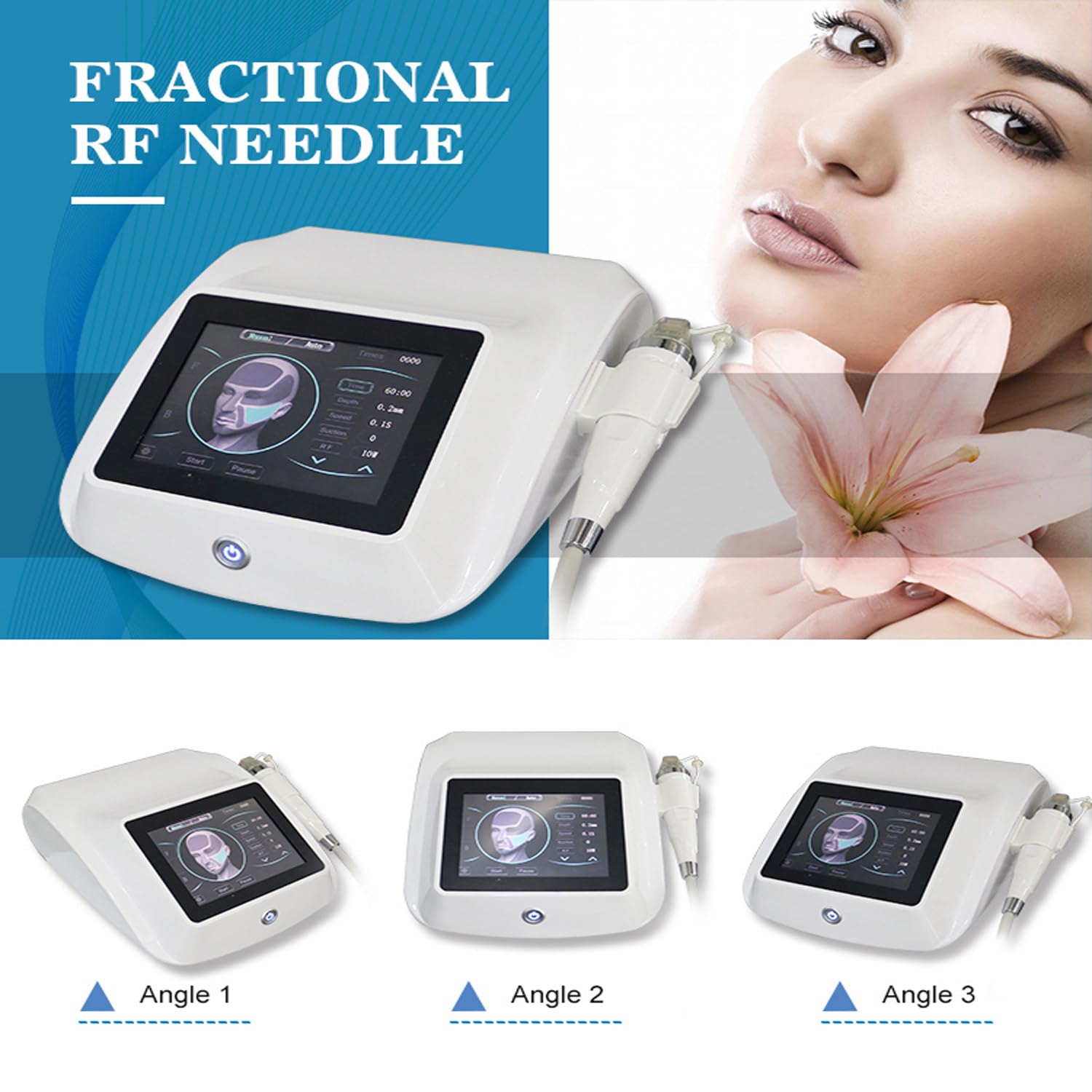 Appareil Professionnel De Micro-Aiguilletage RF,Machine De Lifting Visage 2 en 1,élimination des Cicatrices,Rides,Vergetures Et Pores Dilatés,Stimulation Collagène Usage Institut & Domestique