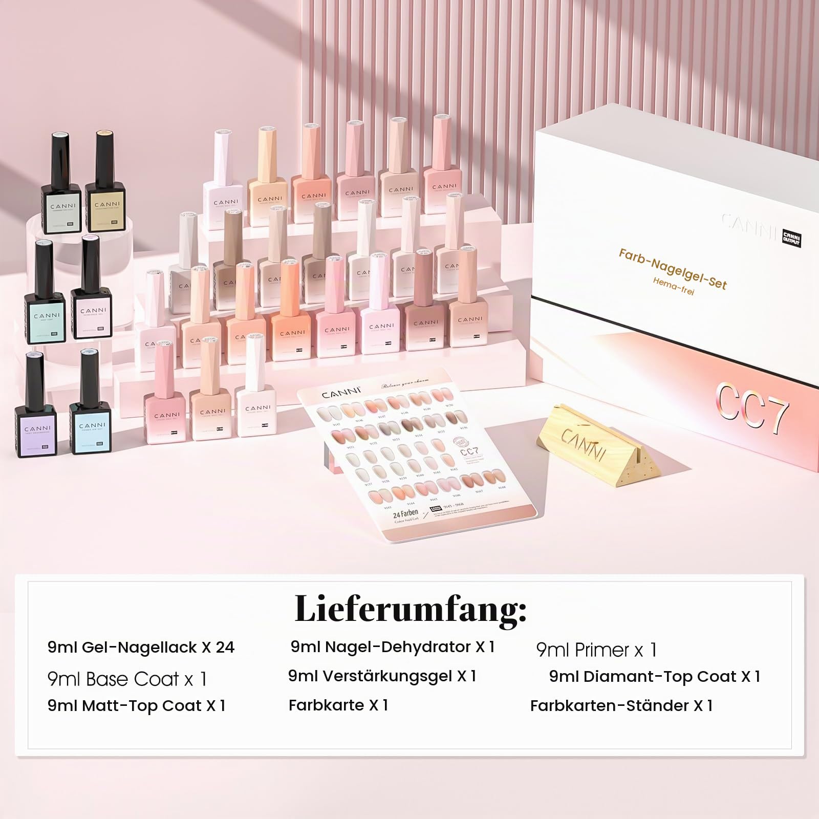 CANNI UV Negellack Set Nude rosa braun lila Gel Nagellack Soak-off UV Gellack für Nagelstudio DIY Home 9ML CC7