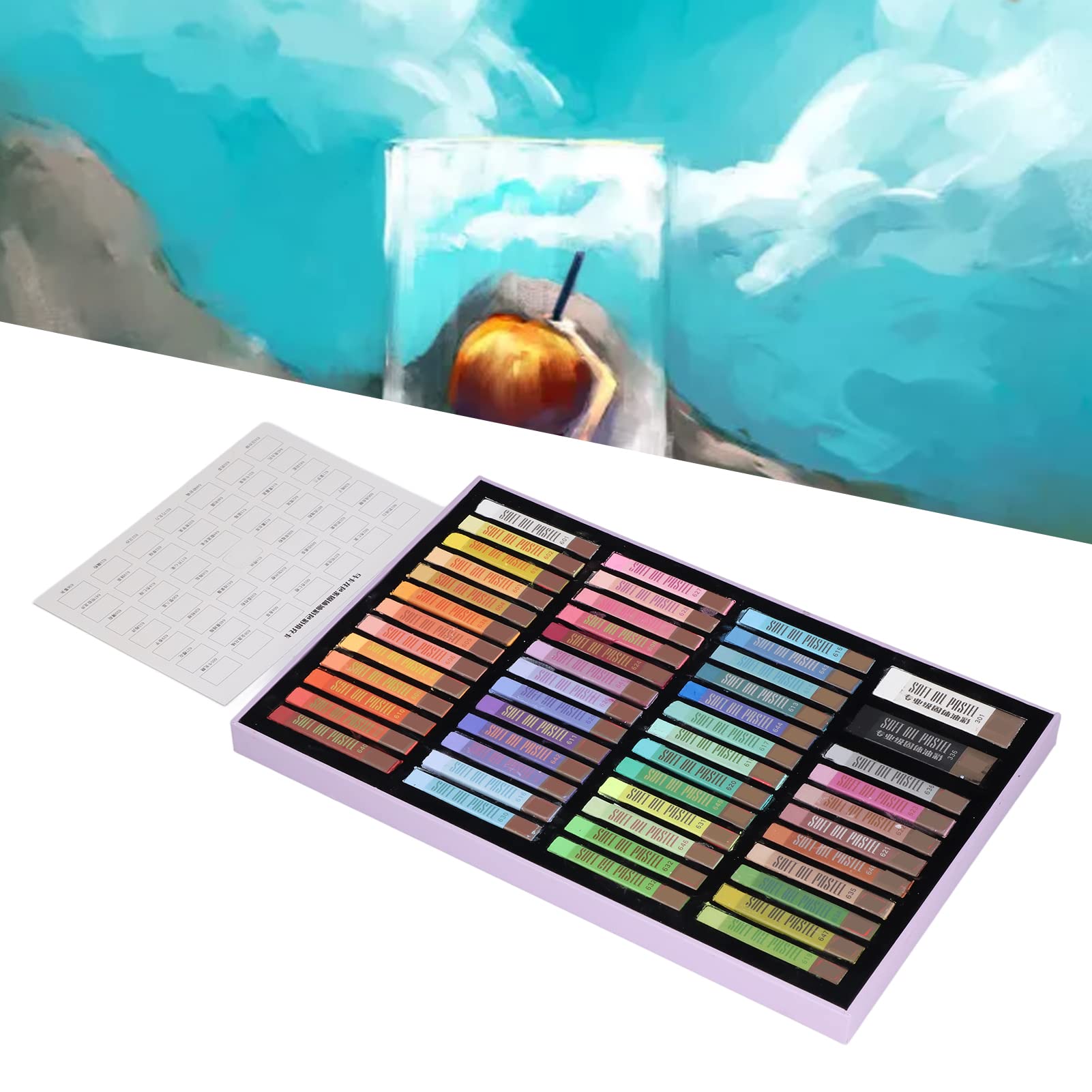 50 Stück Ölpastellkreide, lebendige Farben, glänzende, gleichmäßige, zuverlässige Pastellkreide, interessantes dekoratives Kunstzubehör, weiche Pastellkreide,