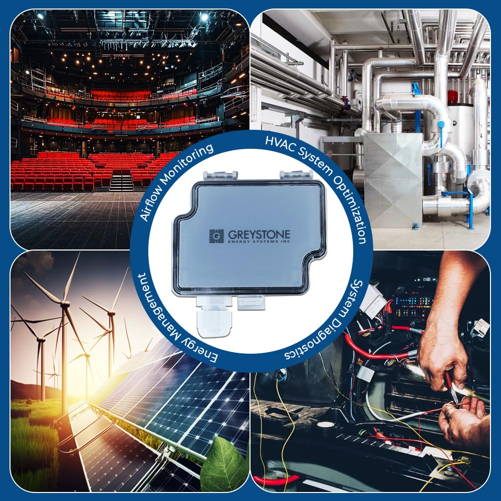 Typical applications for the AVDTXX transmitter, including HVAC system optimization and air quality monitoring