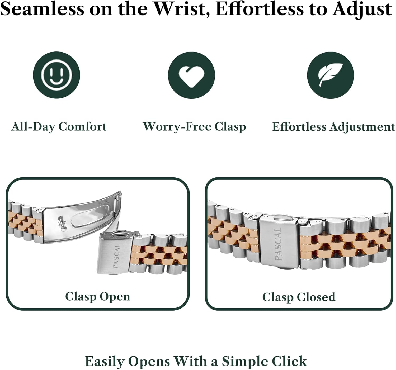 PASCAL Timeless Classic Diamond Watch for Men Women– Swiss Quartz Watch with Lab-Grown Diamonds, Sapphire Crystal, Elegant Dress Watch Gift,3 ATM Water Resistant - Image 5