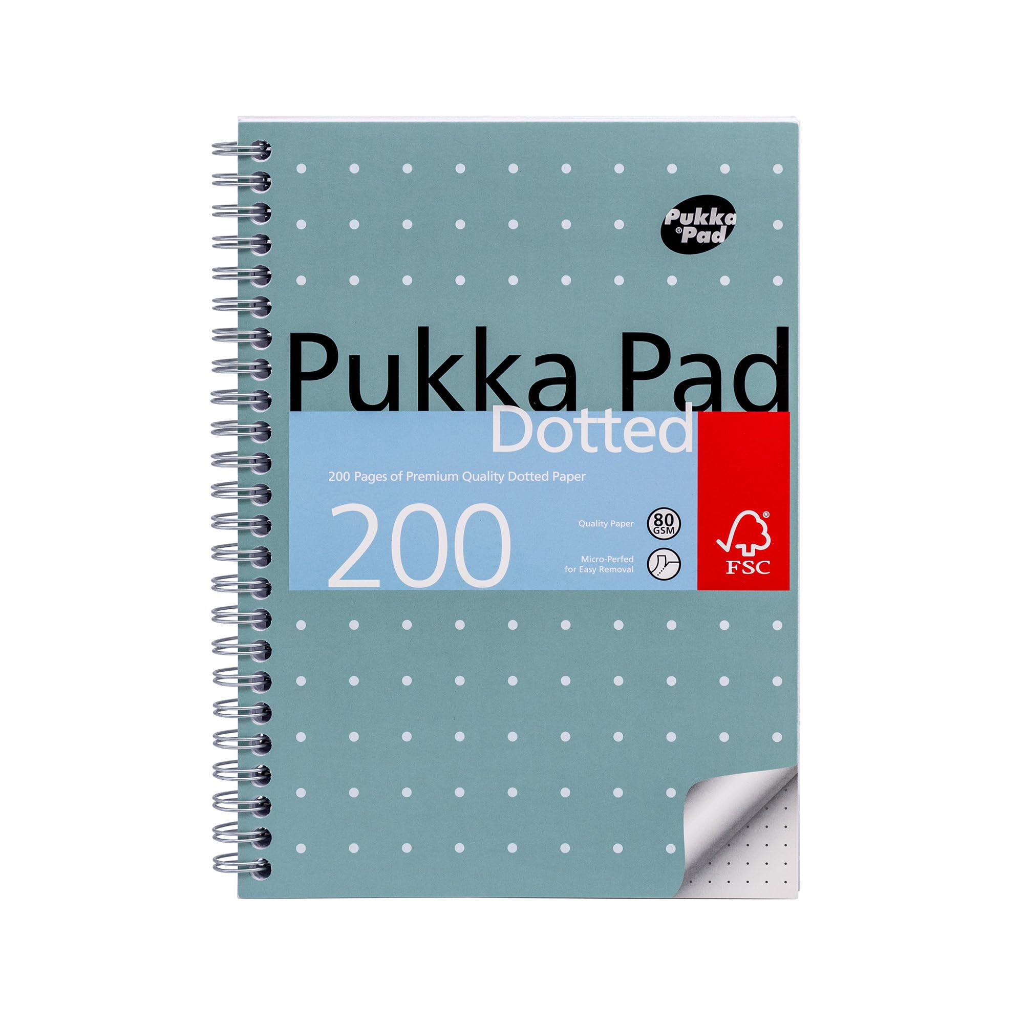 Pukka Pad, A5 Gepunktetes Metallisches Jotta Buch für Graphing, Kunst, Bullet Journaling – 30er Pack – 21 x 14,8 cm – Drahtgebundenes Notizbuch mit 80 g/m² Papier – 4-Loch-Ränder und Perforation – 200
