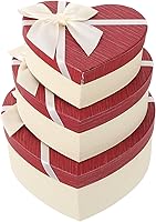 Vista 1 de DECHOUS 3 cajas en forma de corazón con tapas, cajas de cinta de boda para vacaciones, Navidad, boda, día de San Valentín, cumpleaños, cajas