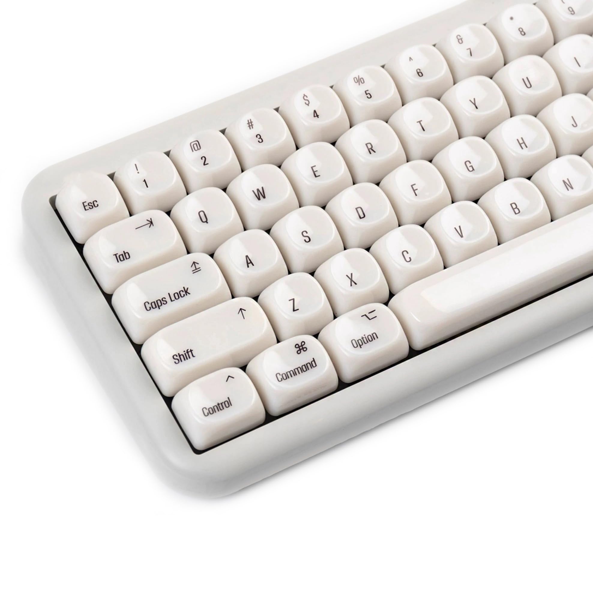 138 klawiszy MOA Profile Keycaps, błyszczące wykończenie w stylu MAC, PC Top Print Keycaps, kompatybilne z 61/68/87/98/104/108 klawiszami MX Switch mechaniczne klawiatury