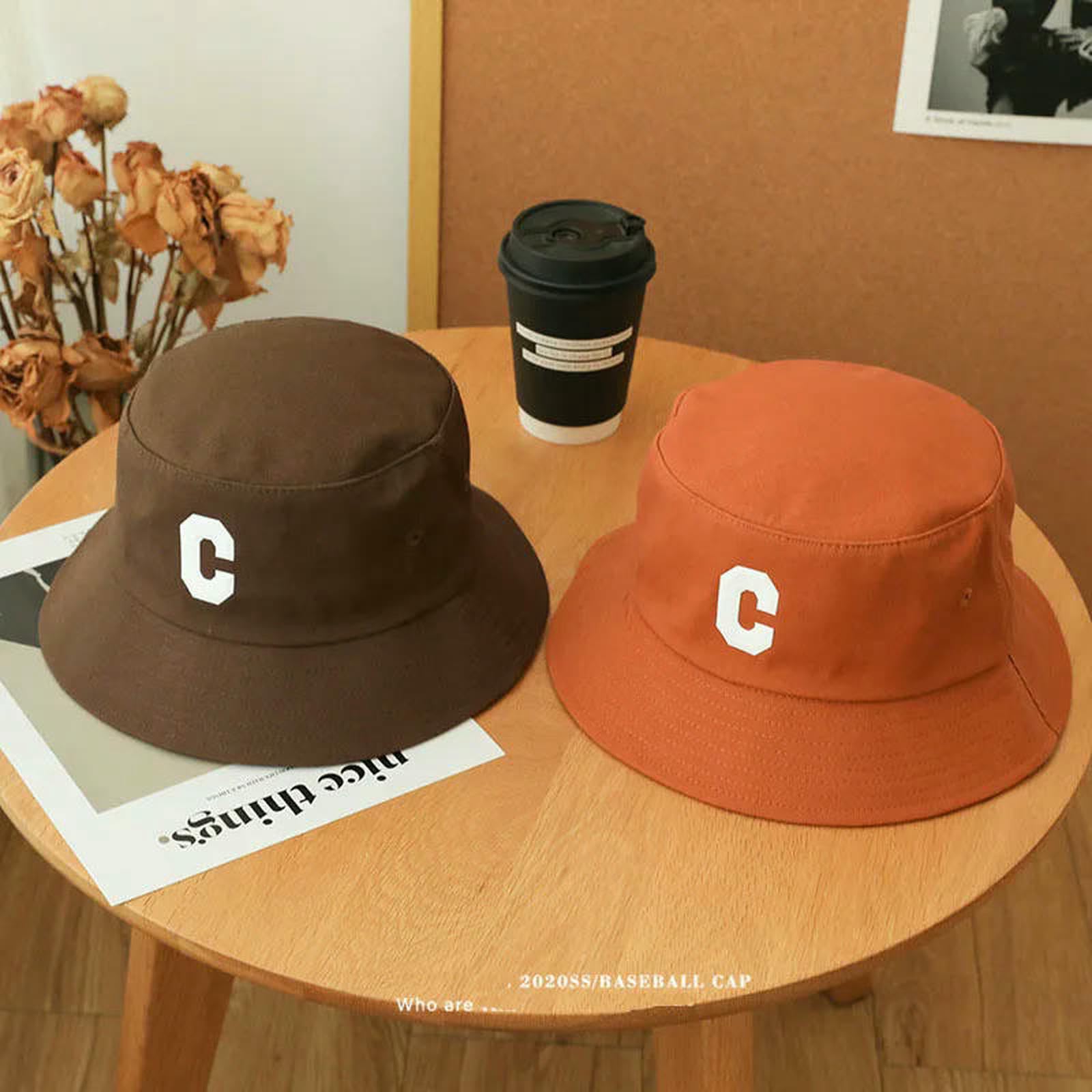 Kapelusz typu bucket duża głowa rozmiar na co dzień kapelusze wędkarskie dla mężczyzn bawełna litera C męska outdoorowa czapka wiosenna-9-xl (60 cm)