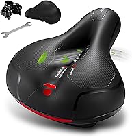 GREAN Wide Comfort Bike Seat Cushion: Dual Shock Absorbing Balls, Memory Foam, Waterproof Saddle for Men Women Road Mountain Bikes