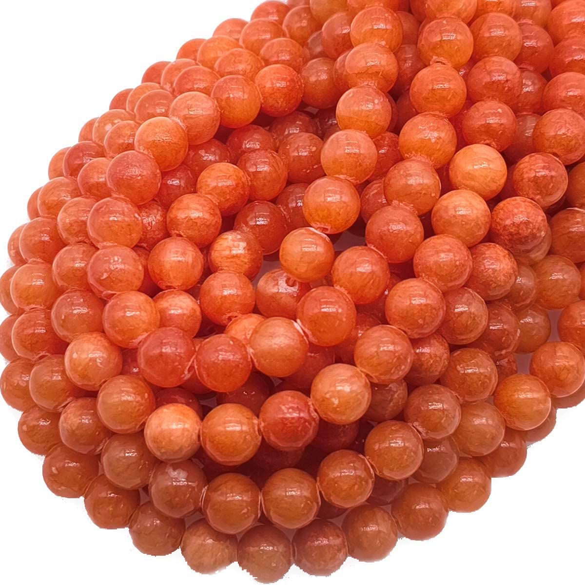 Amazon.co.jp: Oameusa 10mm オレンジ翡翠瑪瑙ビーズ ジェムストーン