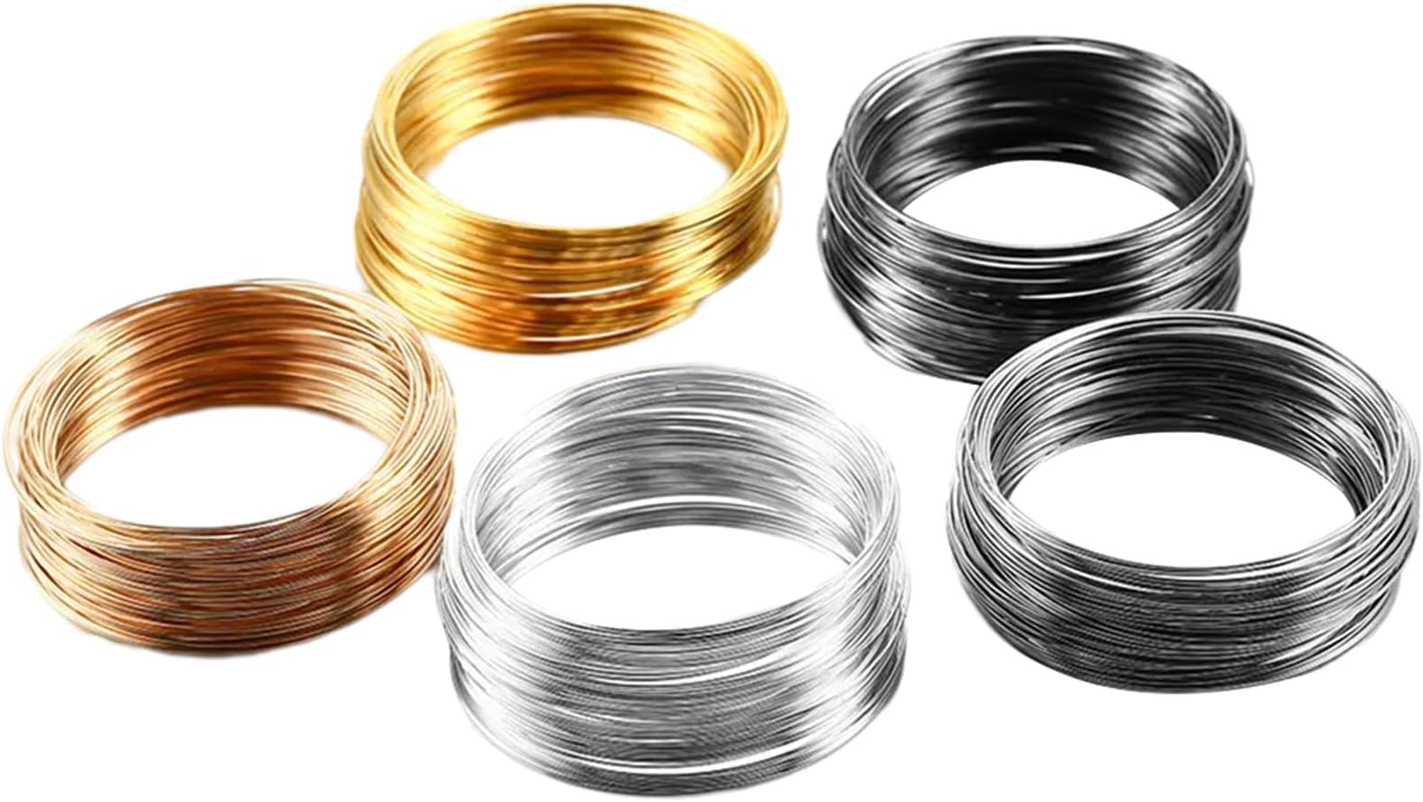 MARSTARKAVY Set of 5 Memory Steel Wire Bracelet Crafting Kit Practical Jewellery Wire Set Wirework Accessories for Handmade Jewelry