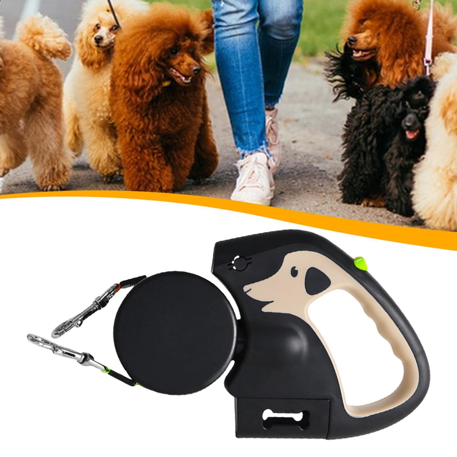 Laisse télescopique pour chien rétractable automatique avec lumière en