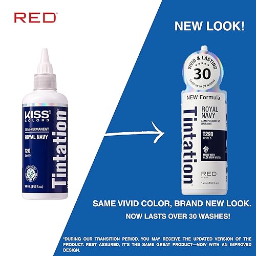 Vista 23 de Kiss Tintation Tratamiento de color semi-permanente para el cabello, 5.0 US fl oz (148 ml), rojo oscuro (Red Velvet)