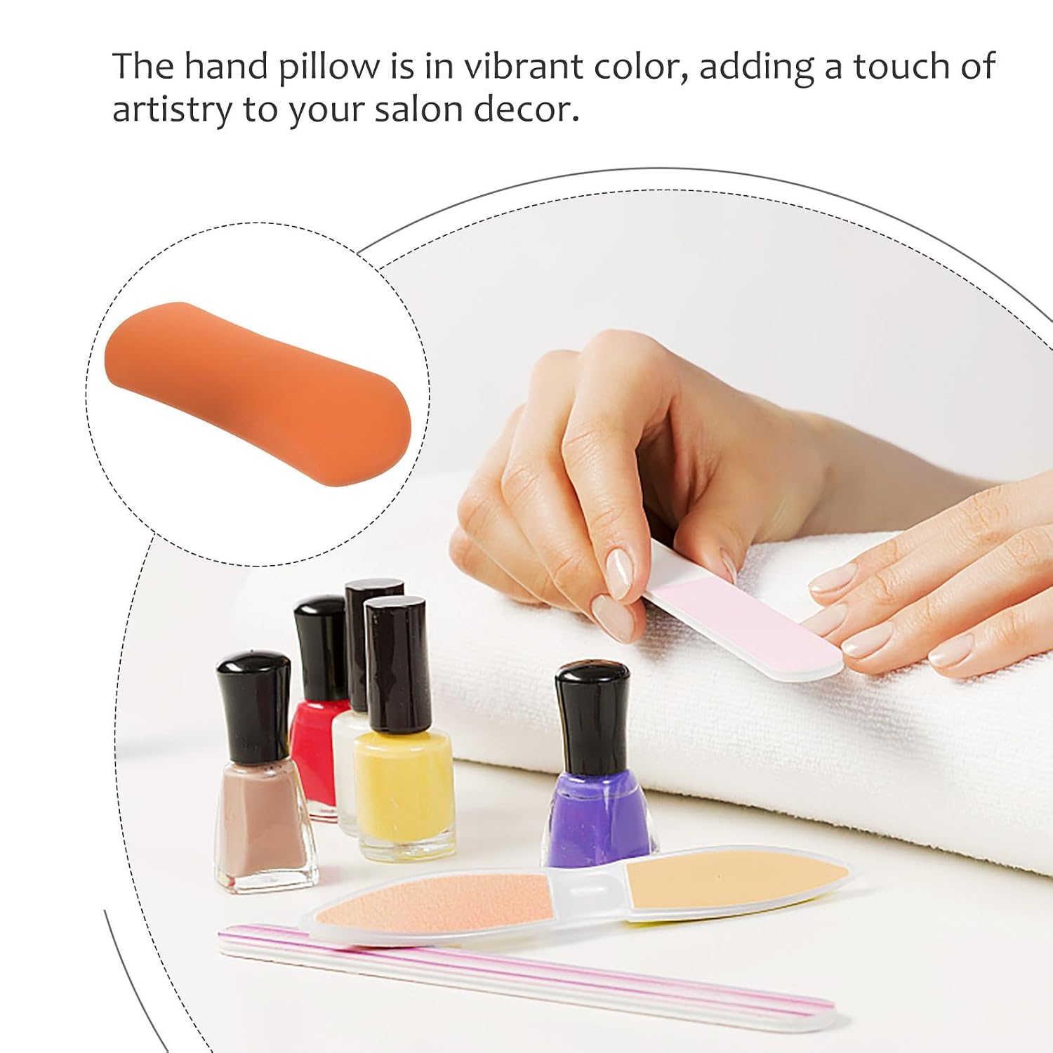 Manicure Hand Rest Pillow Nail Art Hand Cushion with Pu and Sponge Material Vibrant Orange Arm Rest for Nail Salon Use Can be Used as Table Mat or Pillow