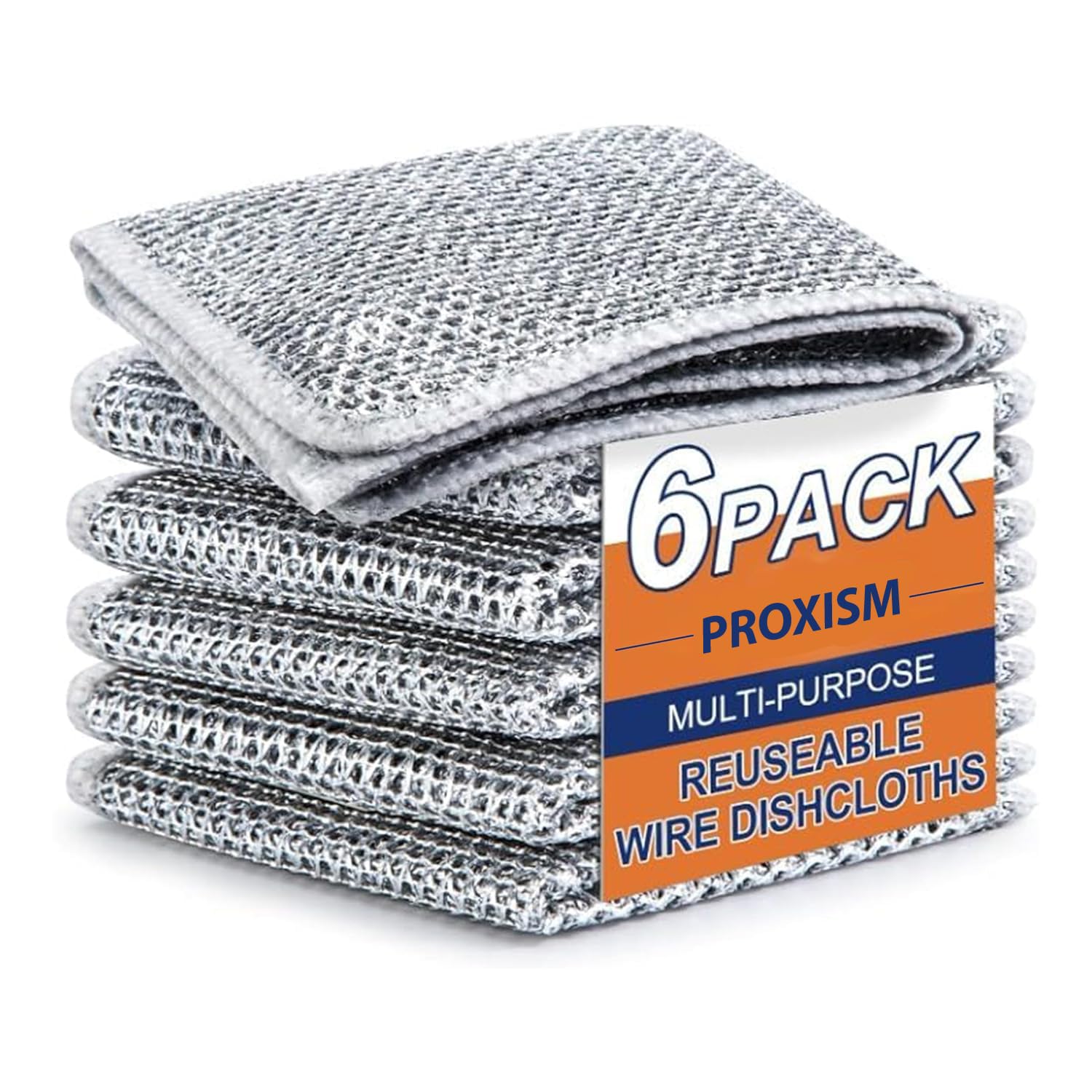 PROXISM Non-Scratch Dish Wash Cloth (Pack of), Steel Wire Dish Cloth, Wire Dishwashing Rags for Wet and Dry Stainless Steel Scrubber Non-Scratch Wire Dishcloth for Washing Dishe-S (6) (B0DBM4W2KC) Amazon Price History, Amazon Price Tracker