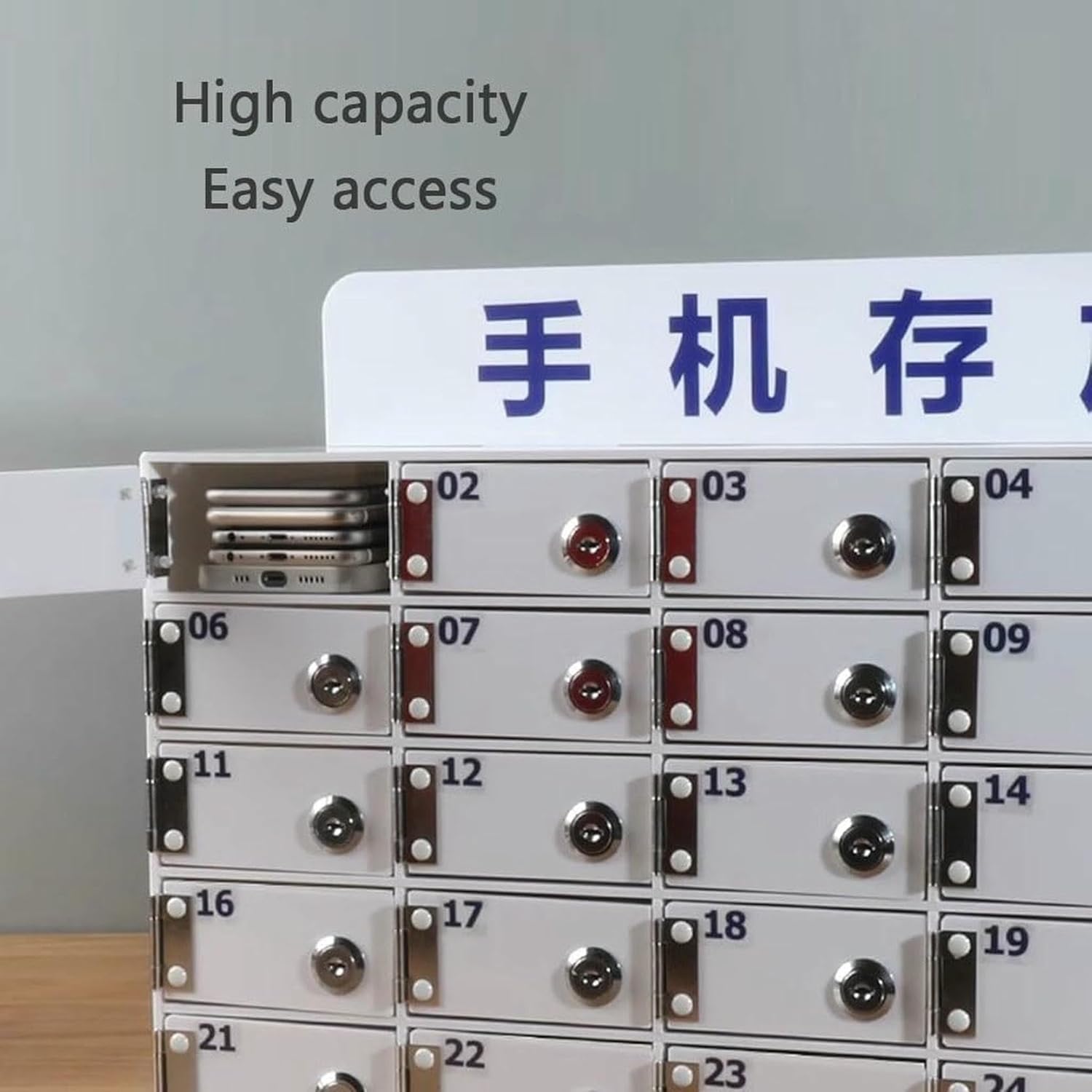 Acrylic Wall Mounted Mobile Phone Storage Locker with Lock Desktop Cell Phone Storage Cabinet nize and Secure Your Phones