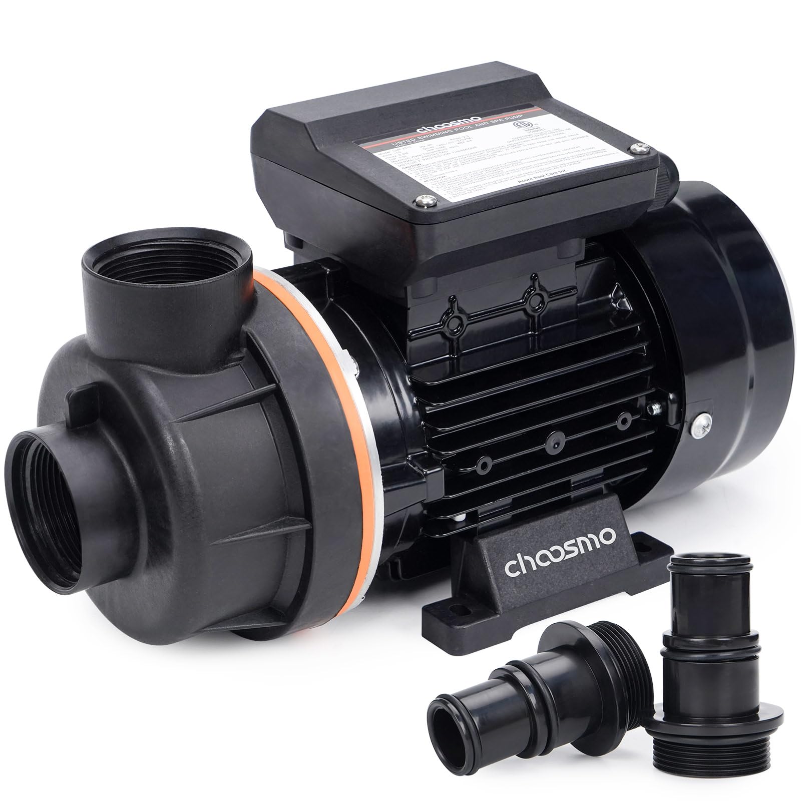 Photo 1 of choosmo 1/4 HP Above Ground Pool Pump Replacement, 2220 GPH High Flow 115V Corded Pool Filter Pump for Existing Sand Filter Setups, Swimming Pool Circulation Pump with 1.25/1.5 in Hose Adapters