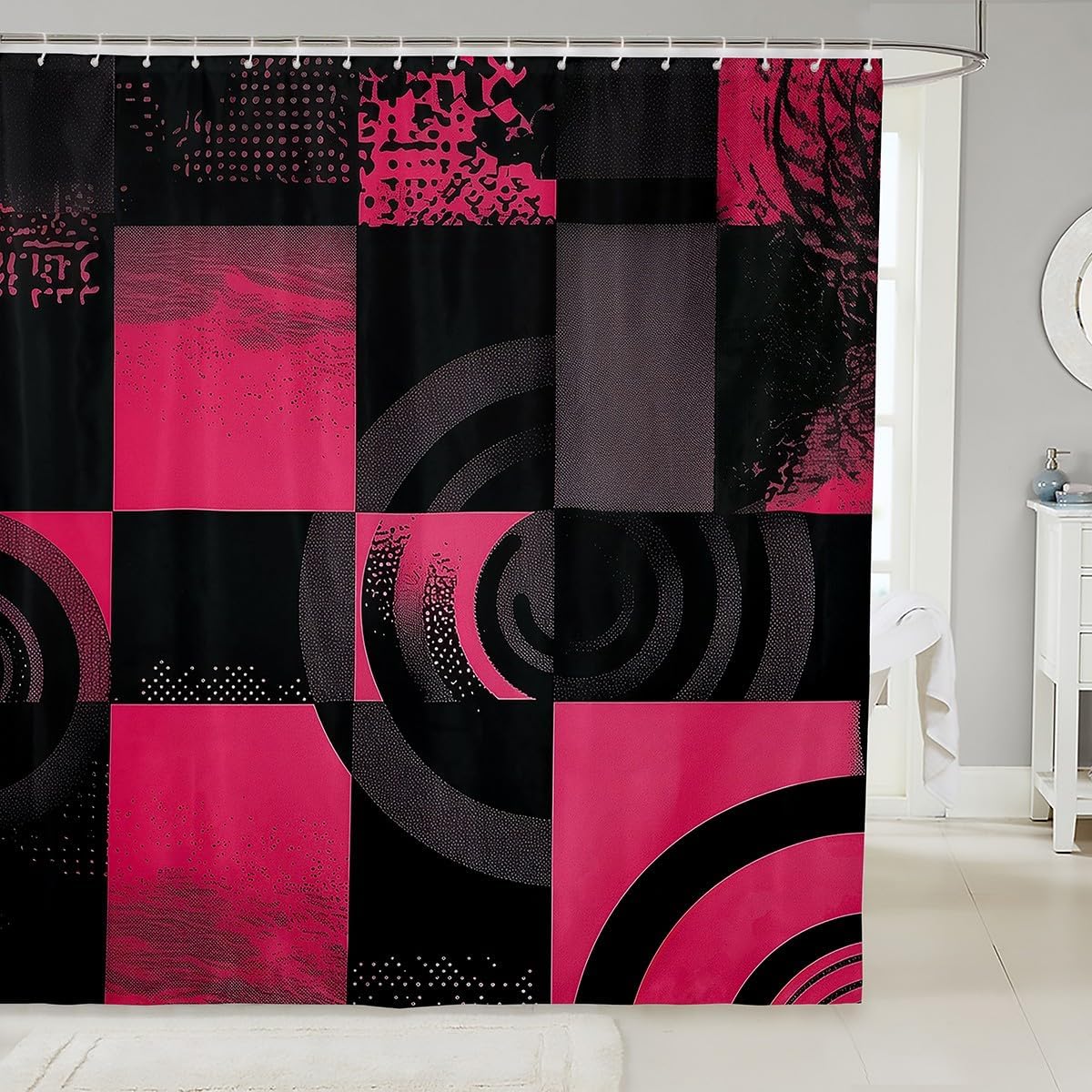 jejeloiu Abstract Shower Curtain for Bathroom Decor Black and Orange Bath Curtain Art Aesthetic Bathroom Accessories Waterproof Polyester Fabric for Stalls Bathtubs 72"x78"
