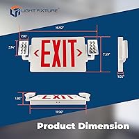 Vista 6 de LFI Lights Thin COMBO UL 924 Listed, LED rojo, señal de salida con luces de emergencia, blanco, 120-277 VCA cableada con batería de respaldo, doble