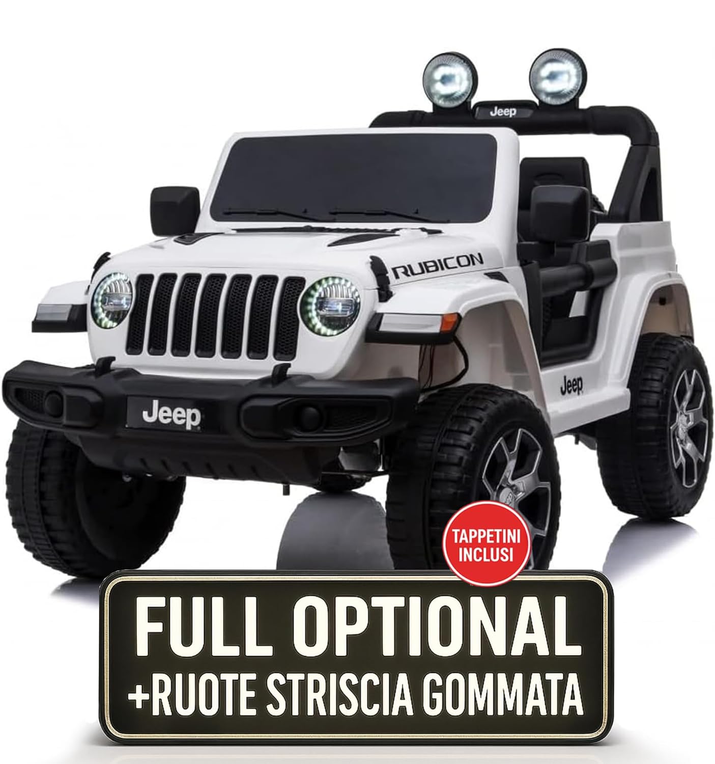 Samochód elektryczny dla dzieci Jeep Wrangler Rubicon Full Optional elektryczny samochód dziecięcy pilot zdalnego sterowania 2-osobowa skórzane siedzenie otwierane drzwi podwójny silnik elektryczny 12