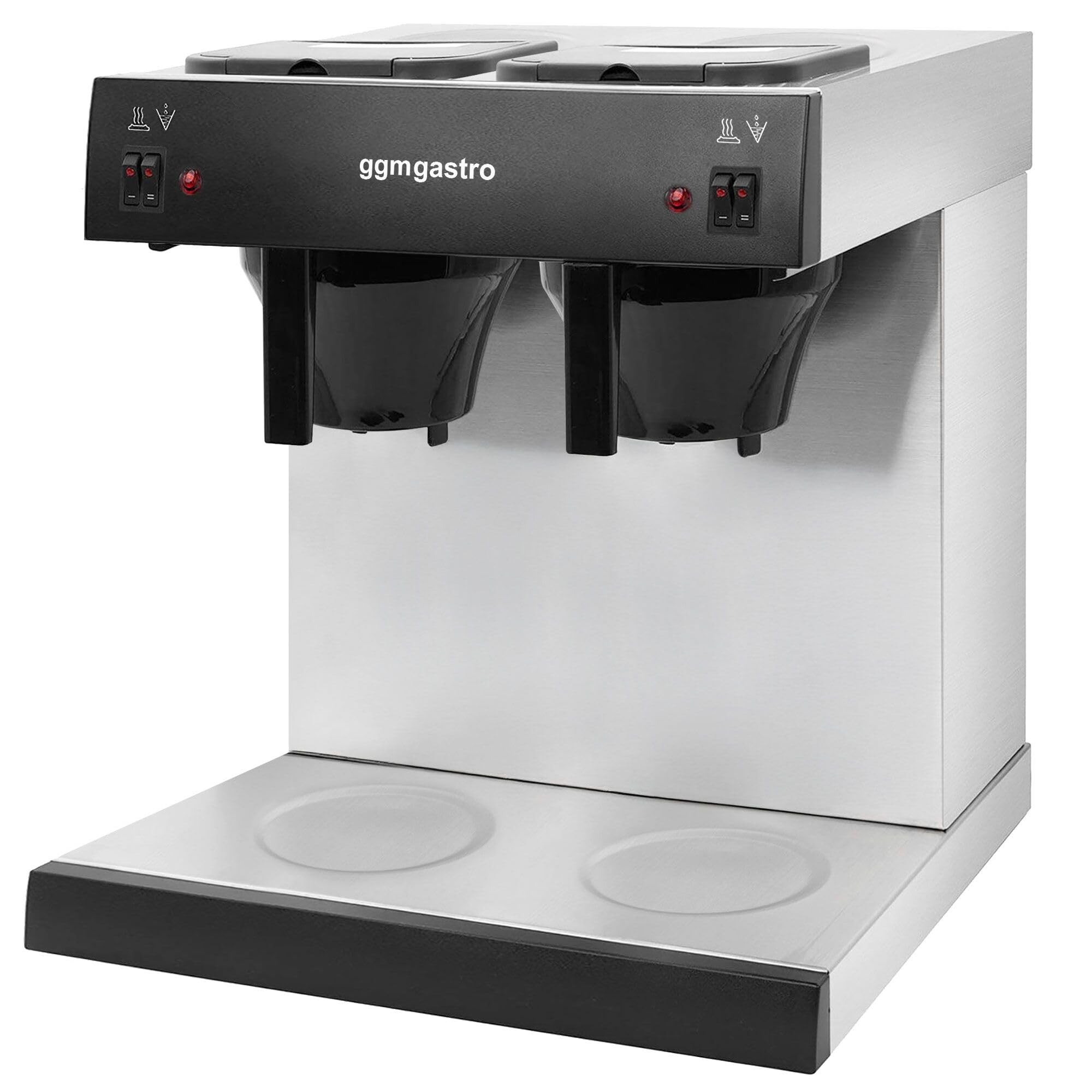 GGM Gastro Filterkaffeemaschine 2x2L 2,8 kW | Ideal für den Dauereinsatz, hochwertige Edelstahlverarbeitung, zeitsparende Reinigung, integrierter Überhitzungsschutz
