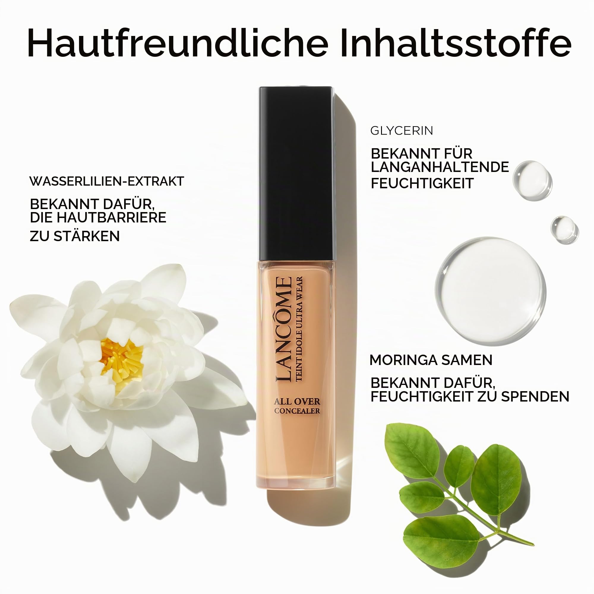 Lancôme Teint Idole Ultra Wear All Over Concealer 050 Beige Ambre, 2-in-1 Primer und Abdeckstift für alle Hauttypen, bis zu 24h Halt, für einen ebenmäßigen Teint, 15ml