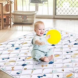 Baby Play Mat 79 X 63, Premium Thicken Foam One-Piece Crawling Mat, Extra Large Non-Slip Cushioned Activity Playmats for Babies, Toddlers, Infants, Play & Tummy Time