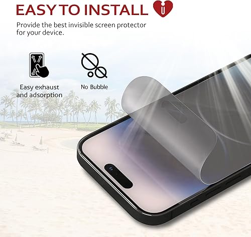 Miniatura 4 de iCarez Protector de pantalla mate antideslumbrante HD para iPhone 15 Plus de 6.7 pulgadas (paquete de 3) (compatible con fundas) de alta calidad,