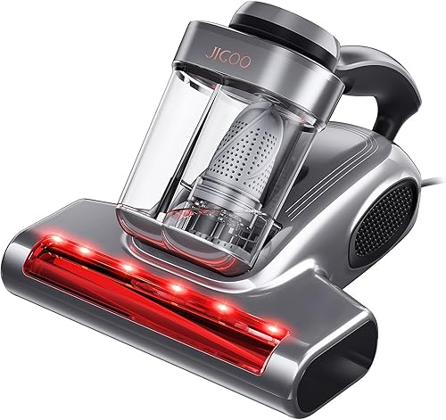 Miniatura 10 de Aspiradora de cama JIGOO con sensor de polvo, aspiradora de colchón con UV y ultrasónico y alta calefacción, succión de 13 kPa, 500 W, aspiradoras