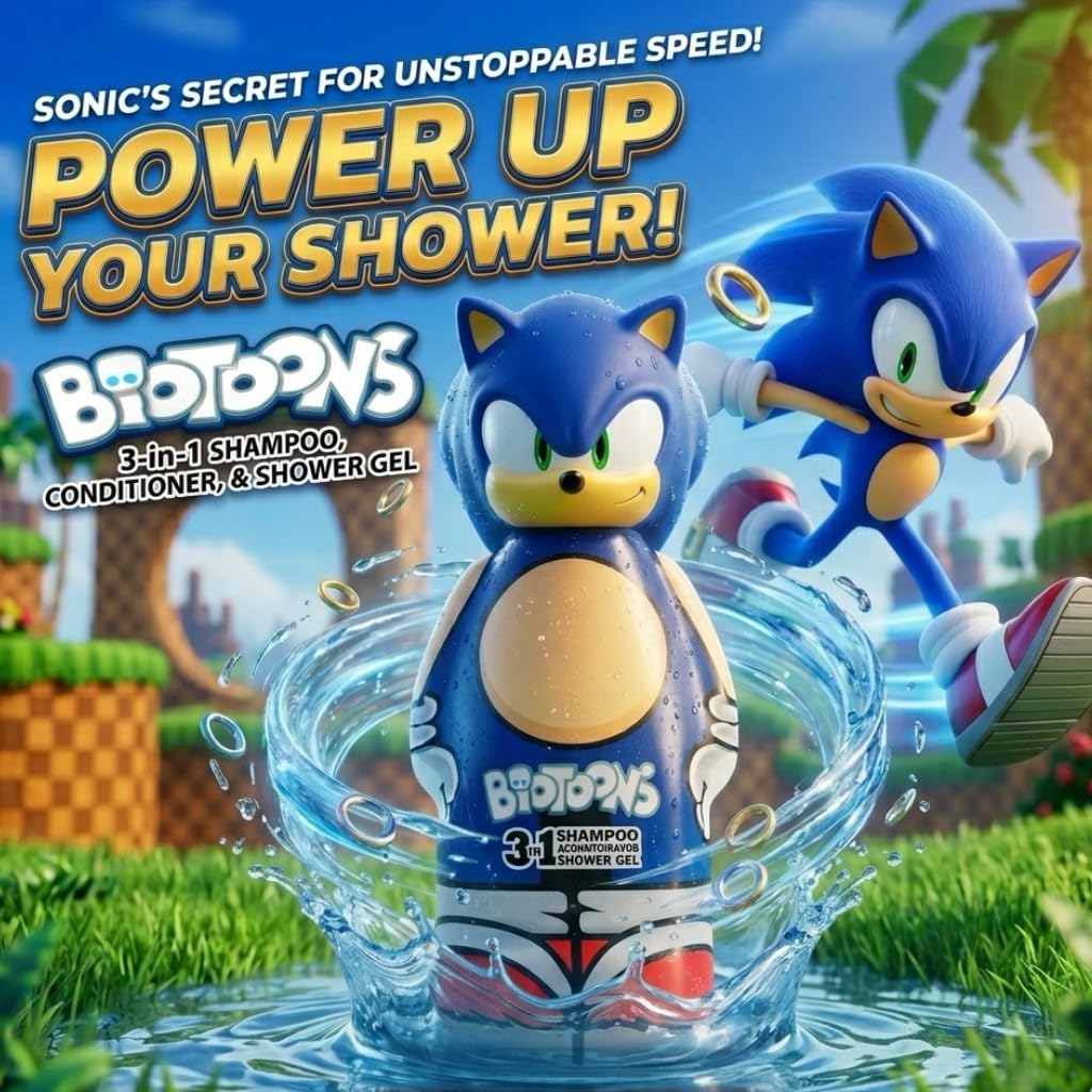 Sonic the Hedgehog 3-in-1 Shampoo, Conditioner and Shower Gel for Kids - 2