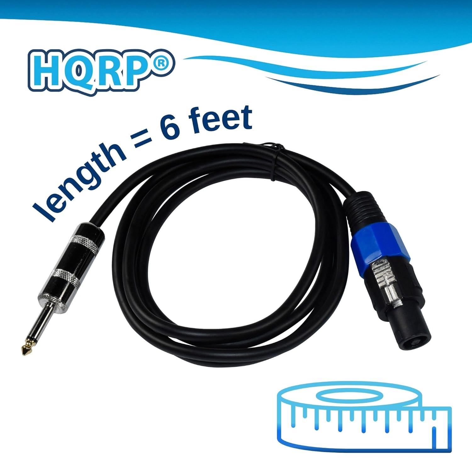 HQRP 6ft Speakon to 1/4-inch (6.35mm) TS Cable Compatible with Hartke AK115 AK410 Bass Guitar Amplifier, Hartke HyDrive HX112 HX115 HX410 HX810 Bass Amplifier Cabinet - Image 2
