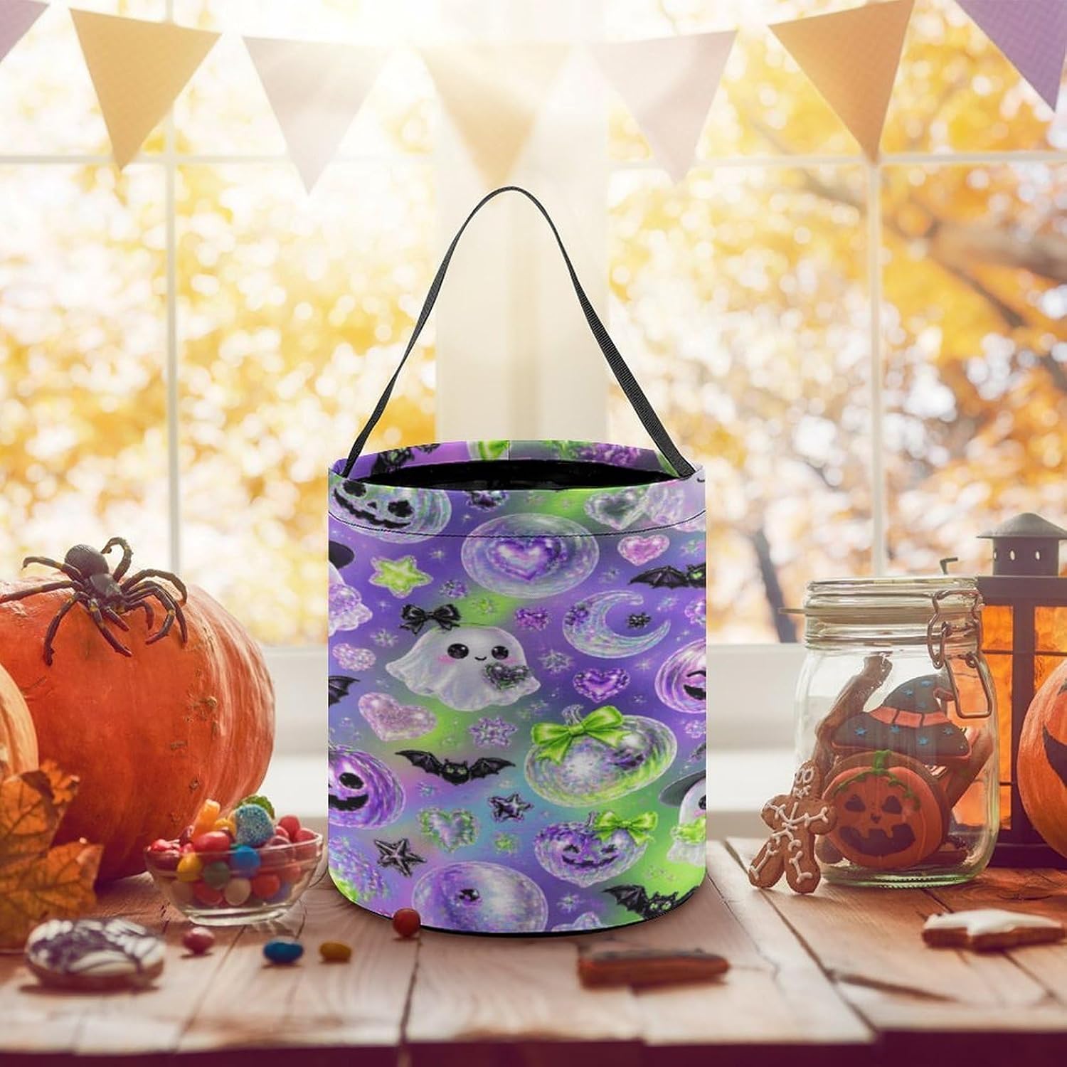 Foam Shade Halloween Trick Or Treat Bucket Candy Tote Hand‑held Pouch for Cosplay Theme Party Gift Storage image 5