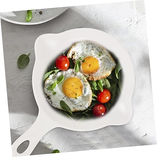 Miniatura 7 de KJHBV Utensilios de cerámica para hornear huevos Mini sartén sartén para tortillas de huevos Sartén de campamento Pan para panqueques Sartén para