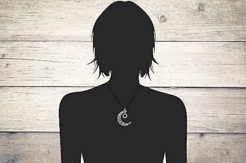 Miniatura 3 de Authentic Moldavite Bead on Moon- Bronze-Copper-Silver-Gunmetal, Black,-Antique Brass,-Gold-Rose Gold Celtic Crescent Moon Pendant 10MM Bead-