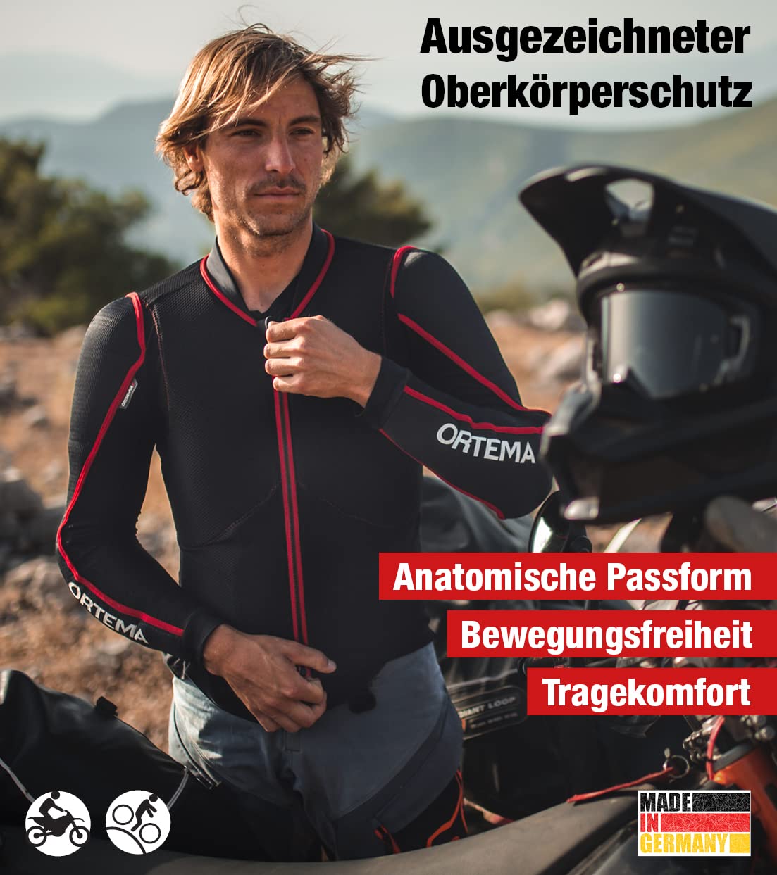 Chaqueta protectora Ortho-Max para una protección óptima.