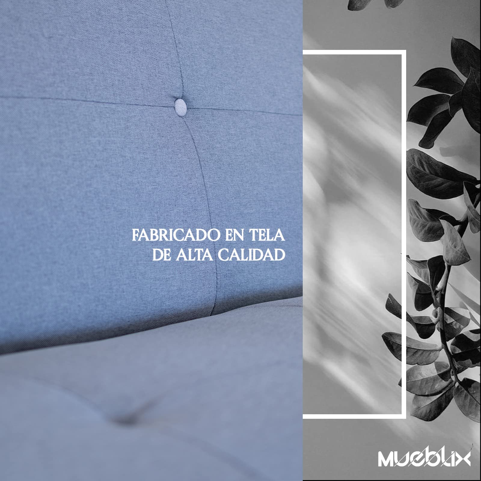 MUEBLIX.COM | Sofa Cama Salduero 3 Plazas | Sillón Cama | Cama Sofa | Sofa Cama Apertura Click Clack | Tapizado en Tela | Sofa de Diseño | Color Gris