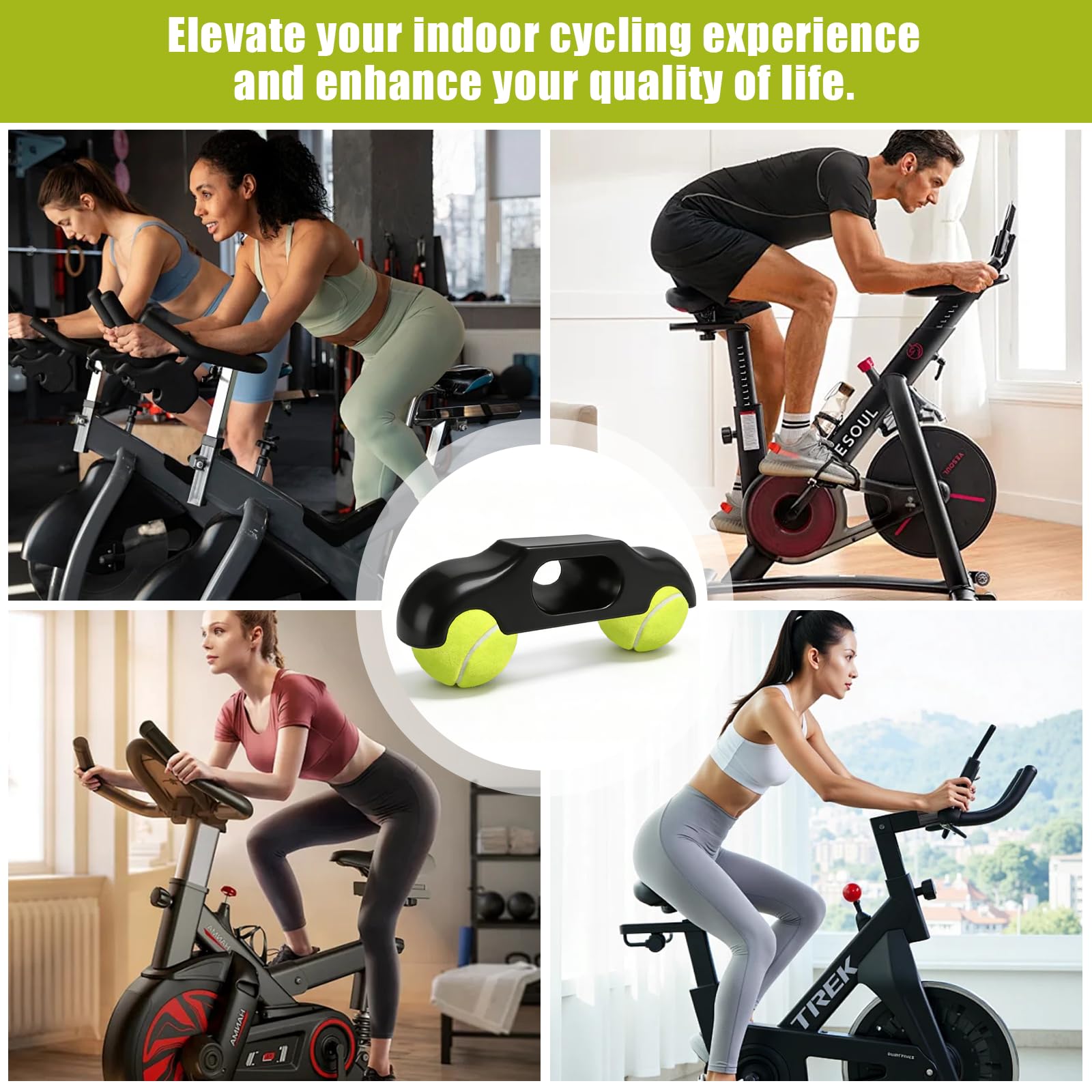 4 adattatori Rocker Plate Feet per bicicletta portatile con piedini per pallina da tennis per Wahoo Kickr Core 2 per allenamento a rulli indoor Cycling, incluse 8 palline da tennis