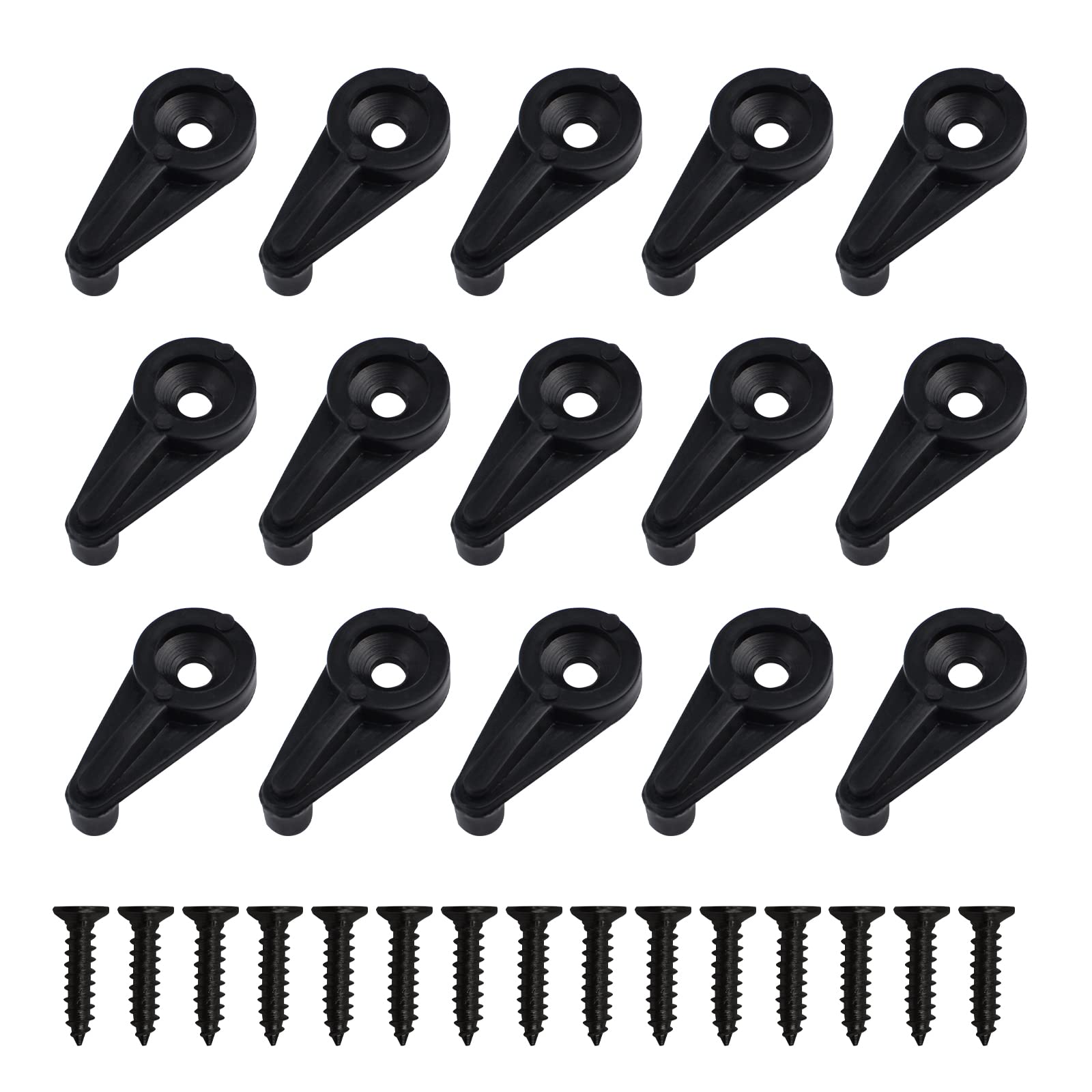 Morobor Black-50Pcs 50-Piece Glass Clip Kit, 4Mm Panel Glass Retainer Clips With Screws For Fixing Cabinet Doors (Black)
