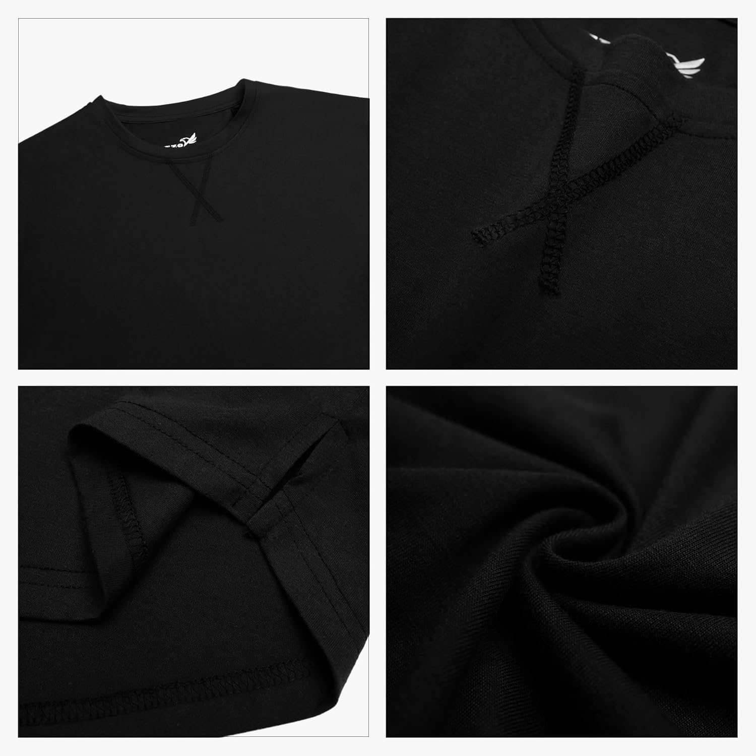 Mens 3 Pack Plain Cotton Shirts Short Sleeve Casual Crew Neck T-Shirts Hipster Hip Hop Longline Tees Drop Cut Curved Hem - Image 6