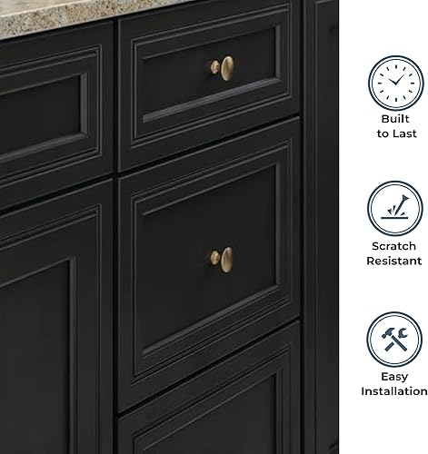 Miniatura 3 de Franklin Brass Pomo de gabinete, plancha suave, paquete de 2 cajones individuales, P29523-SI-C