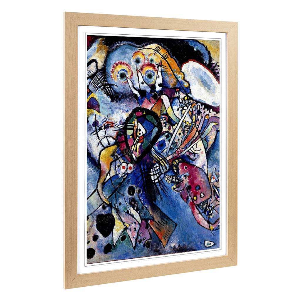 Big Box Art Framed Print of Wassily Kandinski Due Ovali Design | Wall Art Picture | Home Decor for Kitchen, Living, Dining Room, Bedroom, Hallway, Office, Oak, A2 / 24.5x18 Inch / 62x45cm