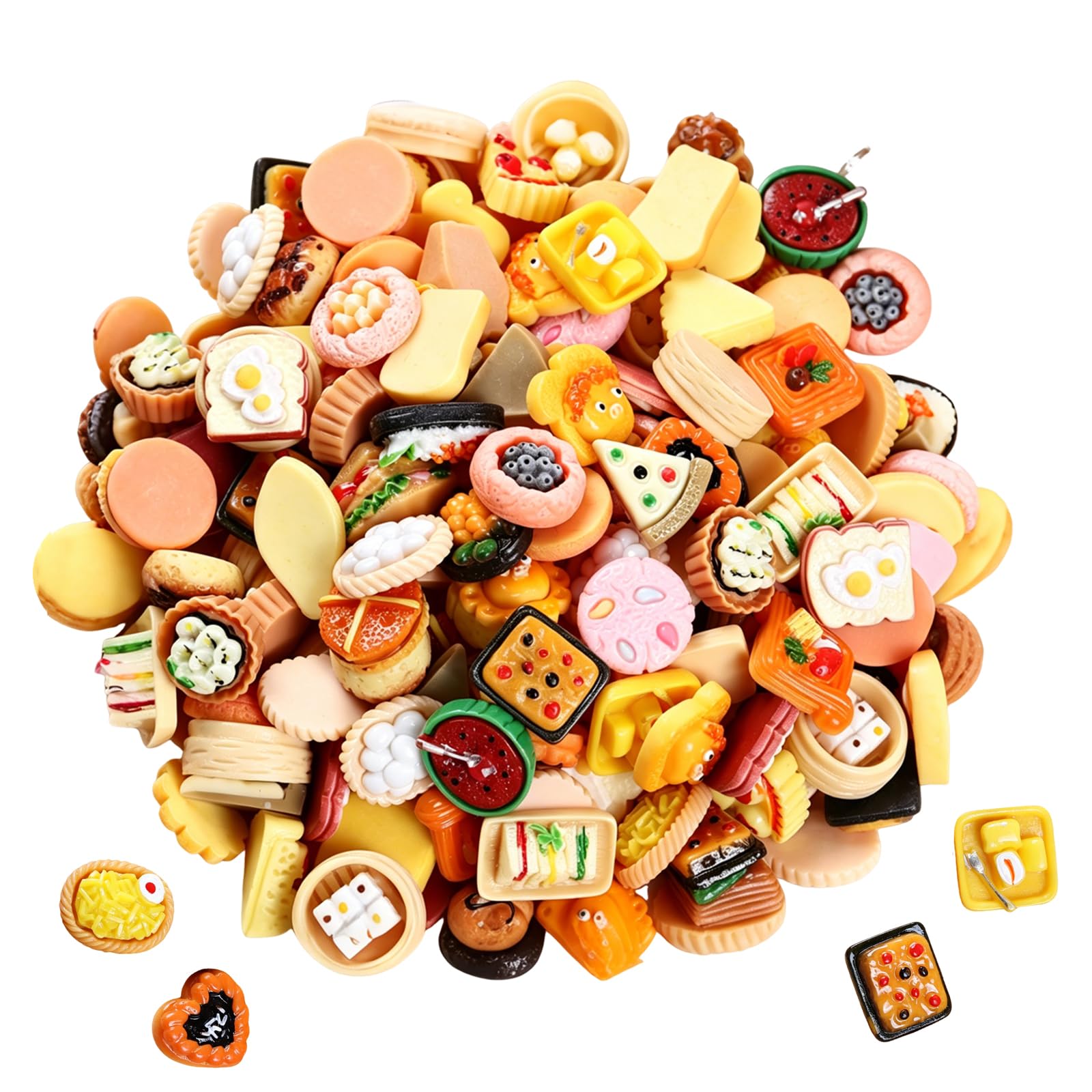 50PCS Resin Charms for Crafting, Bulk Flatback Beads for Your Own Design, Phone Case, Scrapbooking, Cute Resin Accessories for Phone Charm Making Kit and Lovely Keyring Charms