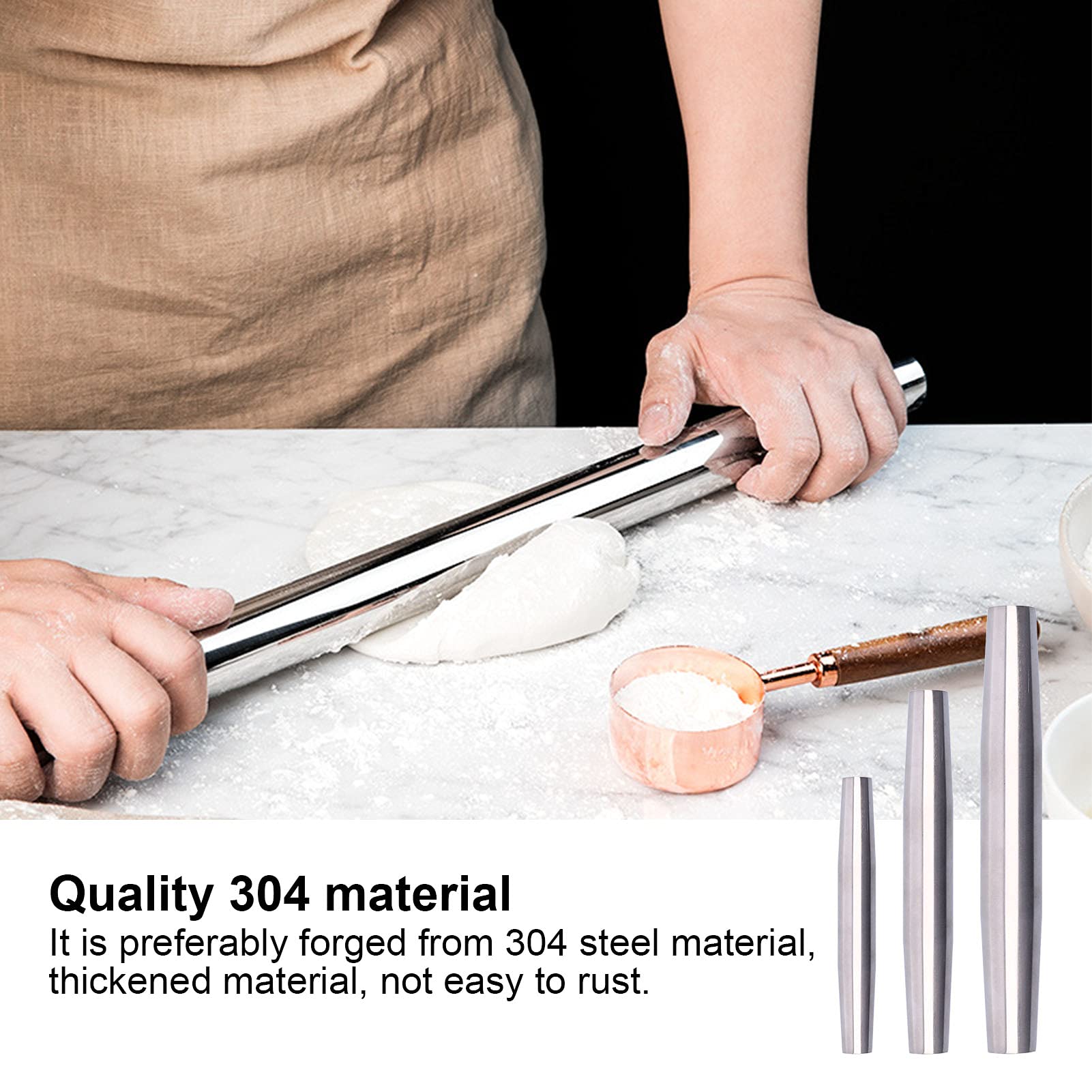 Rouleau À Pâtisserie En Acier Inoxydable Rouleau À Pâtisserie En Marbre