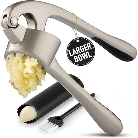 Zulay Kitchen Premium Garlic Tools Set - Garlic Press Set