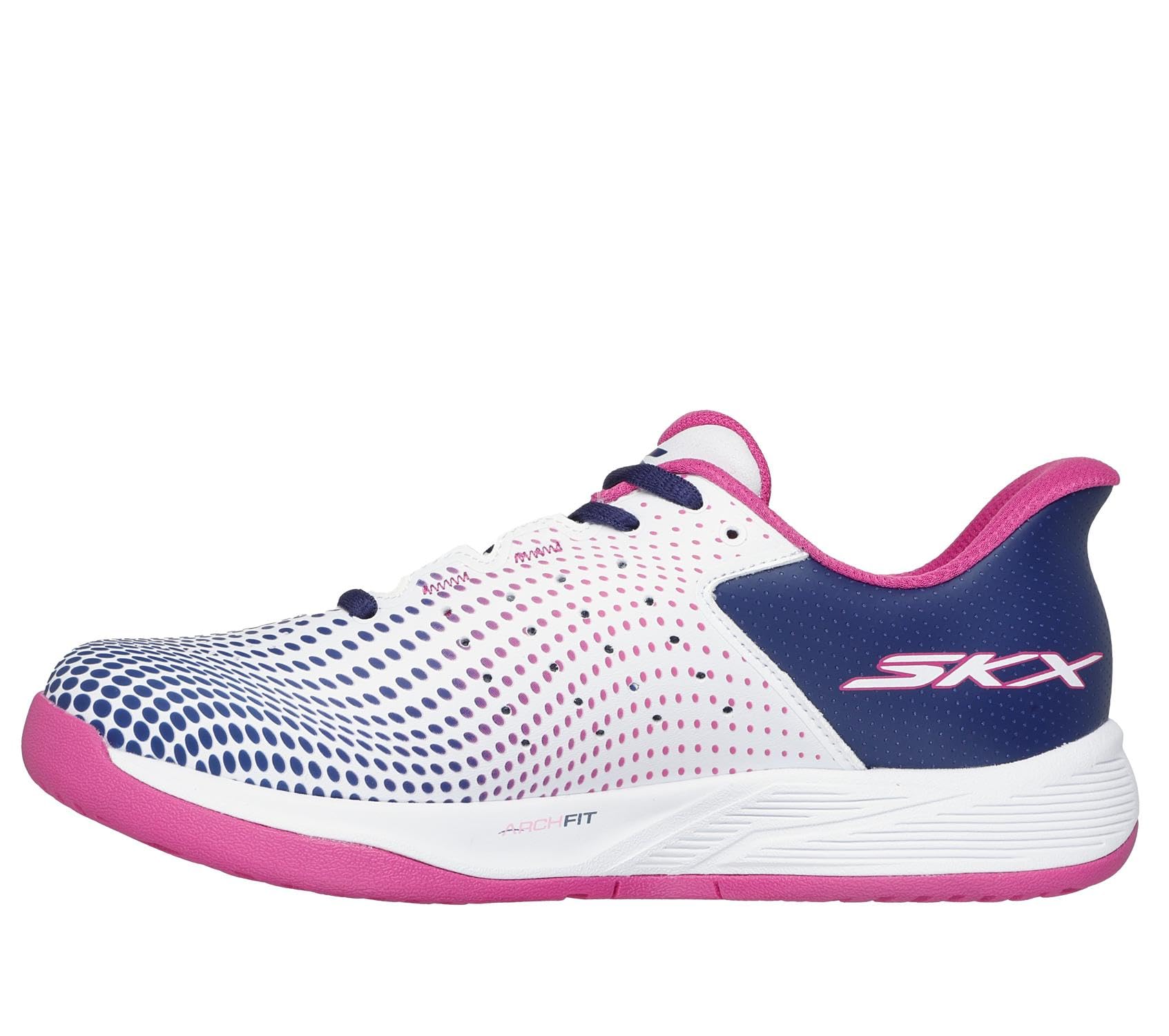 Skechers Donna Viper Court Reload Slip-in ALLENATRICE | Progettato per Pickleball, Slip-in mani libere, soletta Arch Fit, ammortizzazione ultra volo, suola in gomma Goodyear