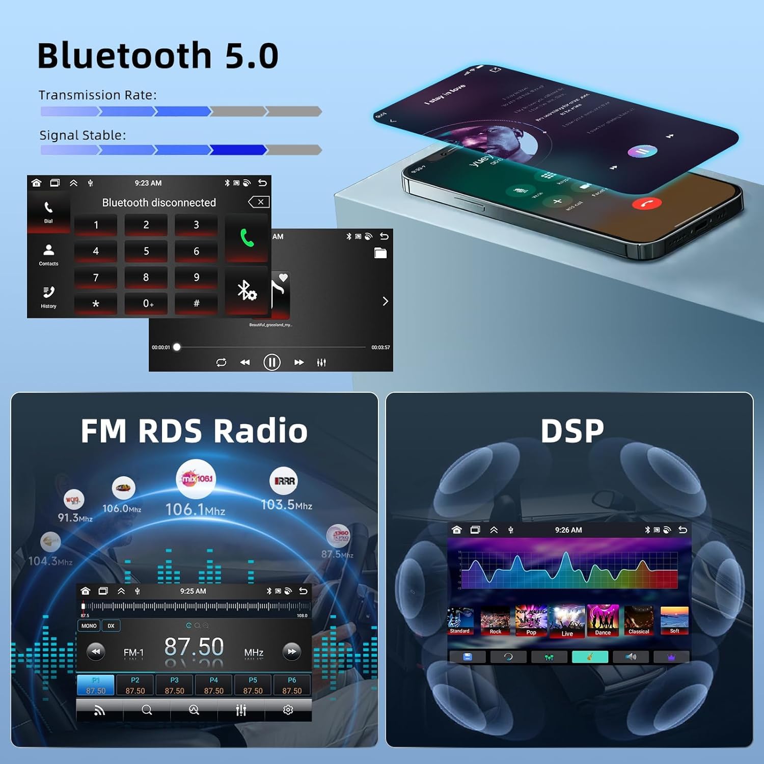 4+64G Android 14 Autoradio pour Nissan X-Trail Qashqai 2013-2017 GPS avec Wireless Carplay Android Auto Radio Dab 10 Pouces Radio Double DIN Bluetooth WiFi FM SWC caméra de recul RDS